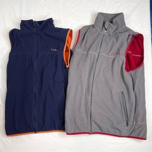 L.L.Bean Bundle 2 Sherpa Sleeveless Pile Pockets Men Sz S Full Zip L080123